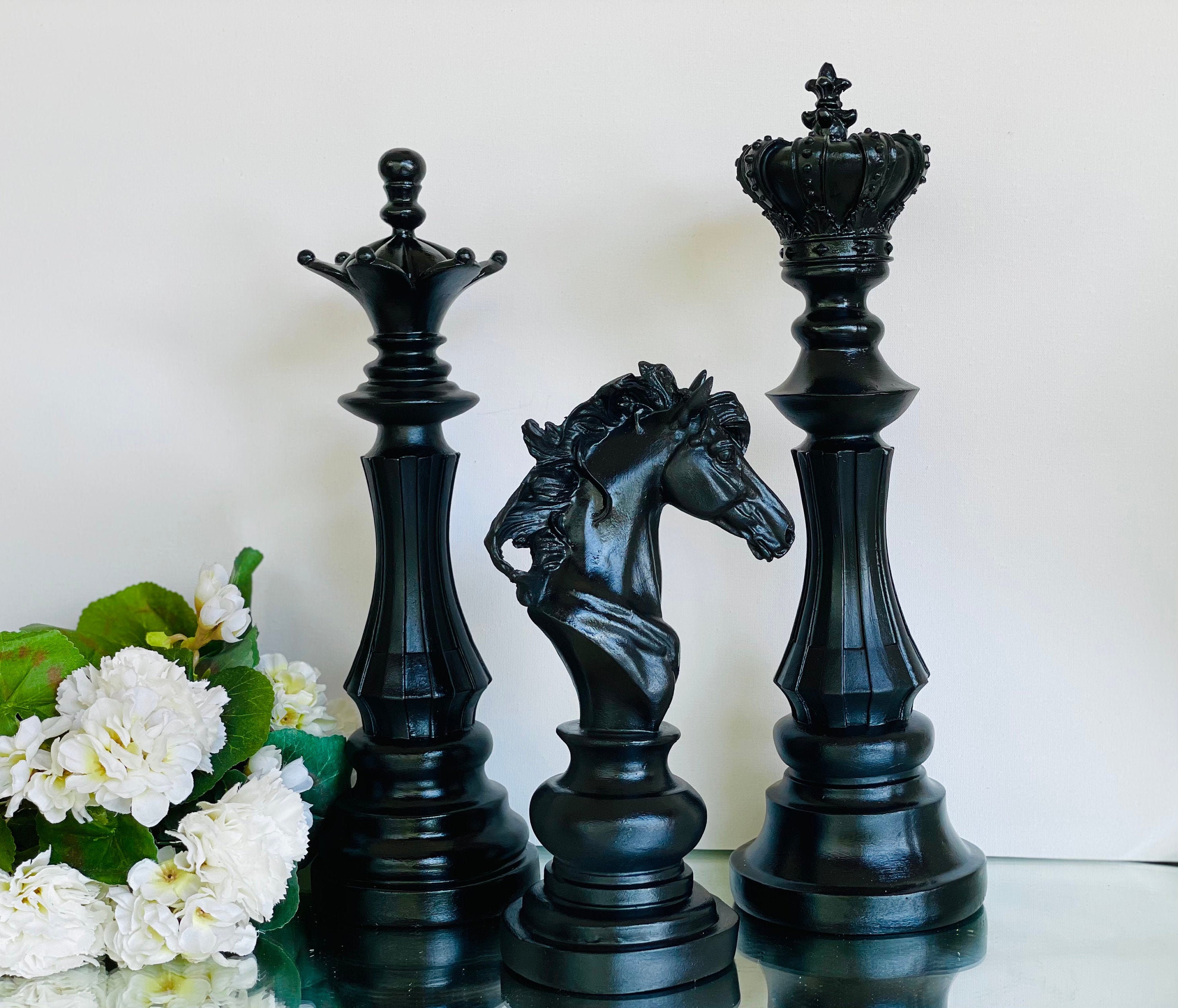 White & Gold Chess Set Trio  Chess set, Chess queen, Sculptures