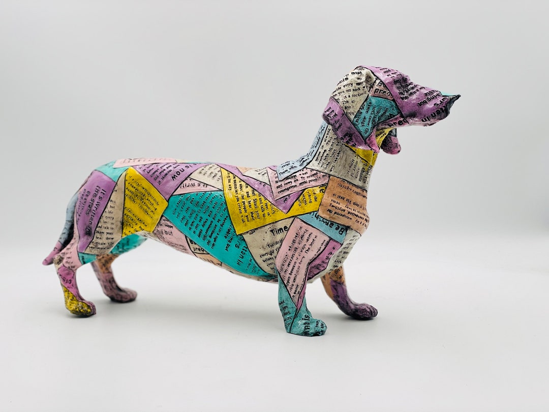 Pop Art Dachshund Dog Sculpture, Vintage Dog Statue, Large Pop Art Dog