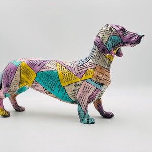Pop Art Dachshund Dog Sculpture, Vintage Dog Statue, Large Pop Art Dog Statue, Dog Statue, Animal Decorative Figurine, Handmade Gift Idea