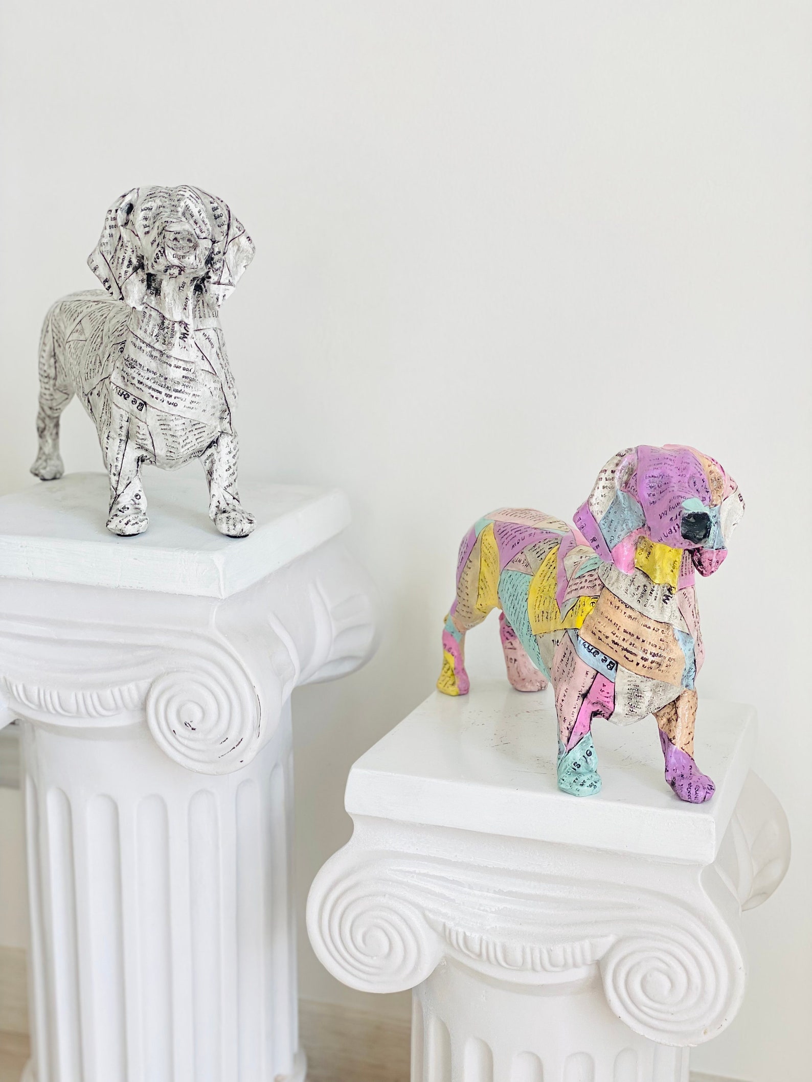 Pop Art Dog Statue Large Dachshund Dog Sculpture Newspaper Etsy