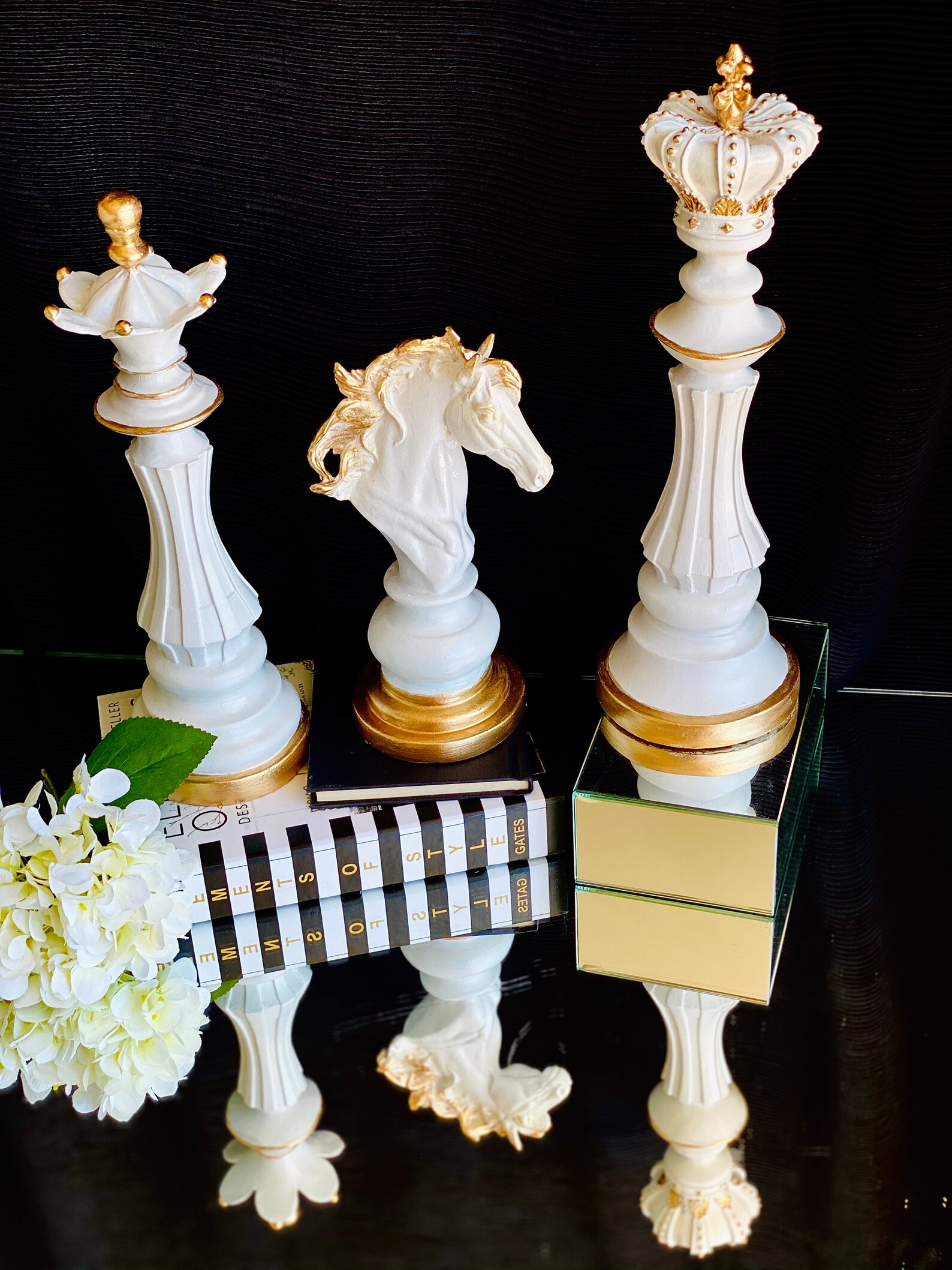Modern Chess Set, White Chess Figurine, Chess Decor, Art Decor, Office