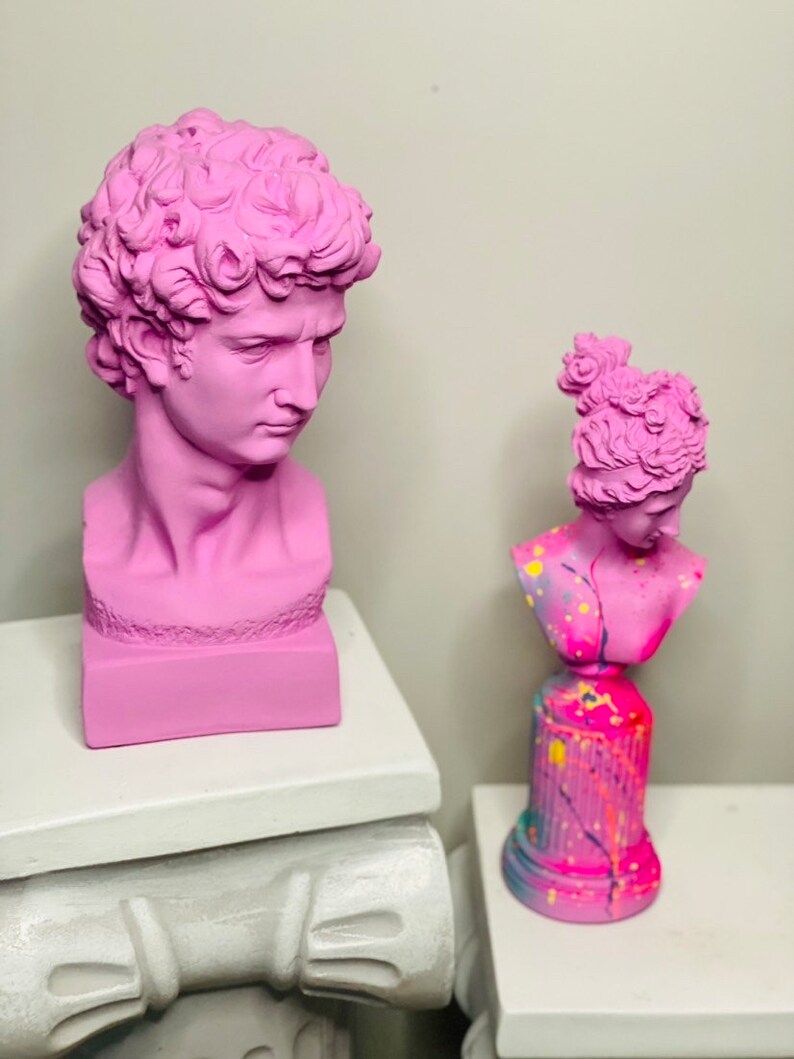 Pop Art Sculpture Lafayette Sculpture Pink Bust Statue Etsy