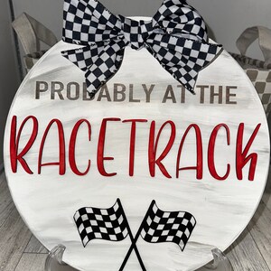 Racing Sign: Racetrack Front Door Decor, Welcome Sign