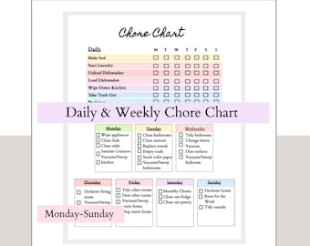 Chore Chart Daily & Weekly