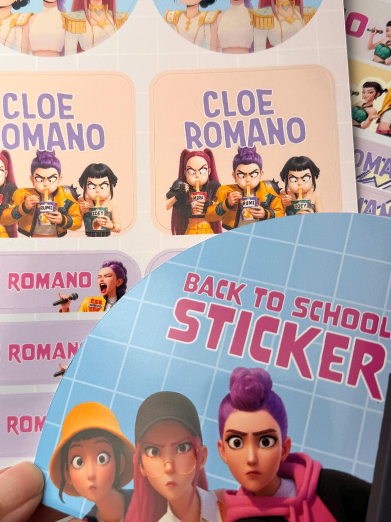 K-pop Demon Hunters Stickers | Waterproof School Labels | Kids Back to ...