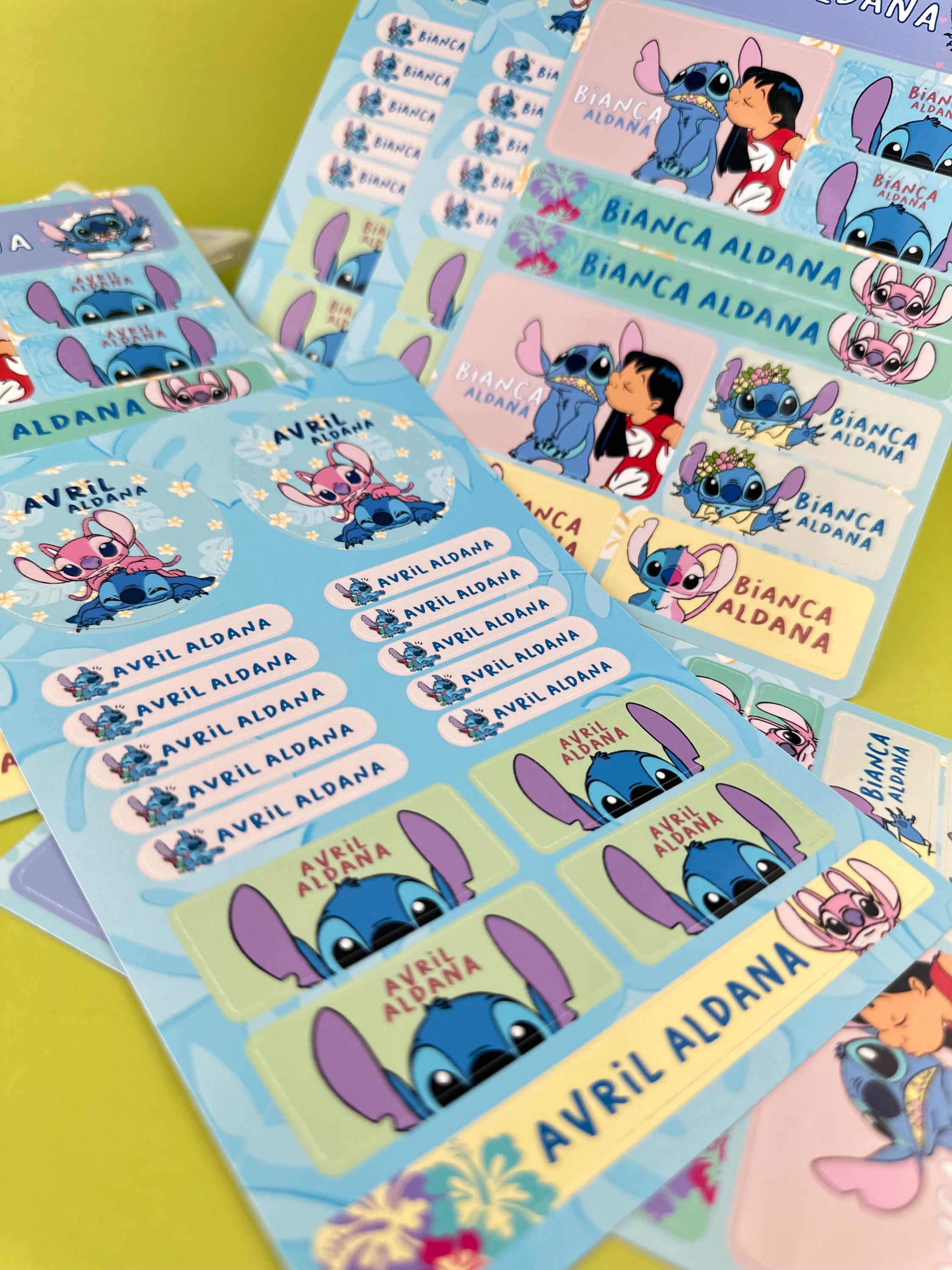 Personalized Lilo & Stitch School Stickers: 56 Custom Name Labels | Water-Resistant Labels
