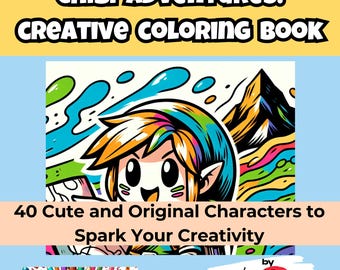 May include: A colorful coloring book titled "Chibi Adventures: Creative Coloring Book" with a cartoon character illustration. The book cover features the text "40 Cute and Original Characters to Spark Your Creativity". The Forever Coloring logo is also visible.