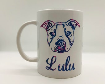 Personalized Dog or Cat Mug/Pet Outline/12oz Mug/15oz Mug