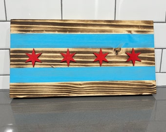 Wooden Chicago Flag Sign