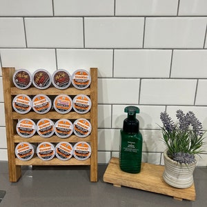 K-Cup Holder, Keurig K-Cup Holder, Coffee Bar, Coffee Pod, K-Cup Ladder, Farmhouse Coffee Holder,Farmhouse Soap Tray Pedestal Kitchen Decor