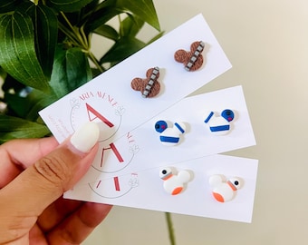 Mini Space Character Stud Earrings | Sci-Fi Inspired Studs | Cute Nerdy Jewelry | Multiple Styles Available