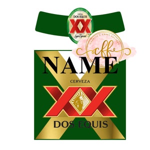 Etiqueta de cerveja Dos XX personalizada - Cerveza - Presente para ele - Para qualquer ocasião - Presente personalizado * Garrafa de cerveja real não incluída