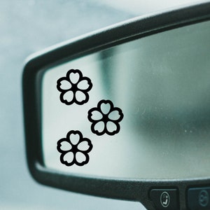 Cherry blossom rearview mirror decals, Sakura mirror stickers, decorative car accessory