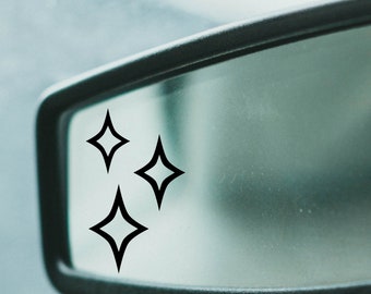 Sparkle rearview mirror decals, cute car stickers, decorative car accessory