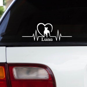 Dog heartbeat decal, 40 dog breeds to choose from, vinyl decal sticker, dog car decal, dog EKG decal