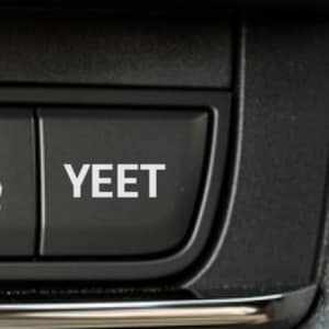 Yeet Car Blank Button decal, Adhesive transfer sticker