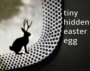 Jackalope hidden easter egg decal, Super tiny discoverable Easter egg decal