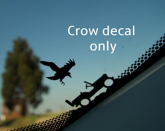 Crow chase decal, Super tiny discoverable Easter egg decal, Car sticker