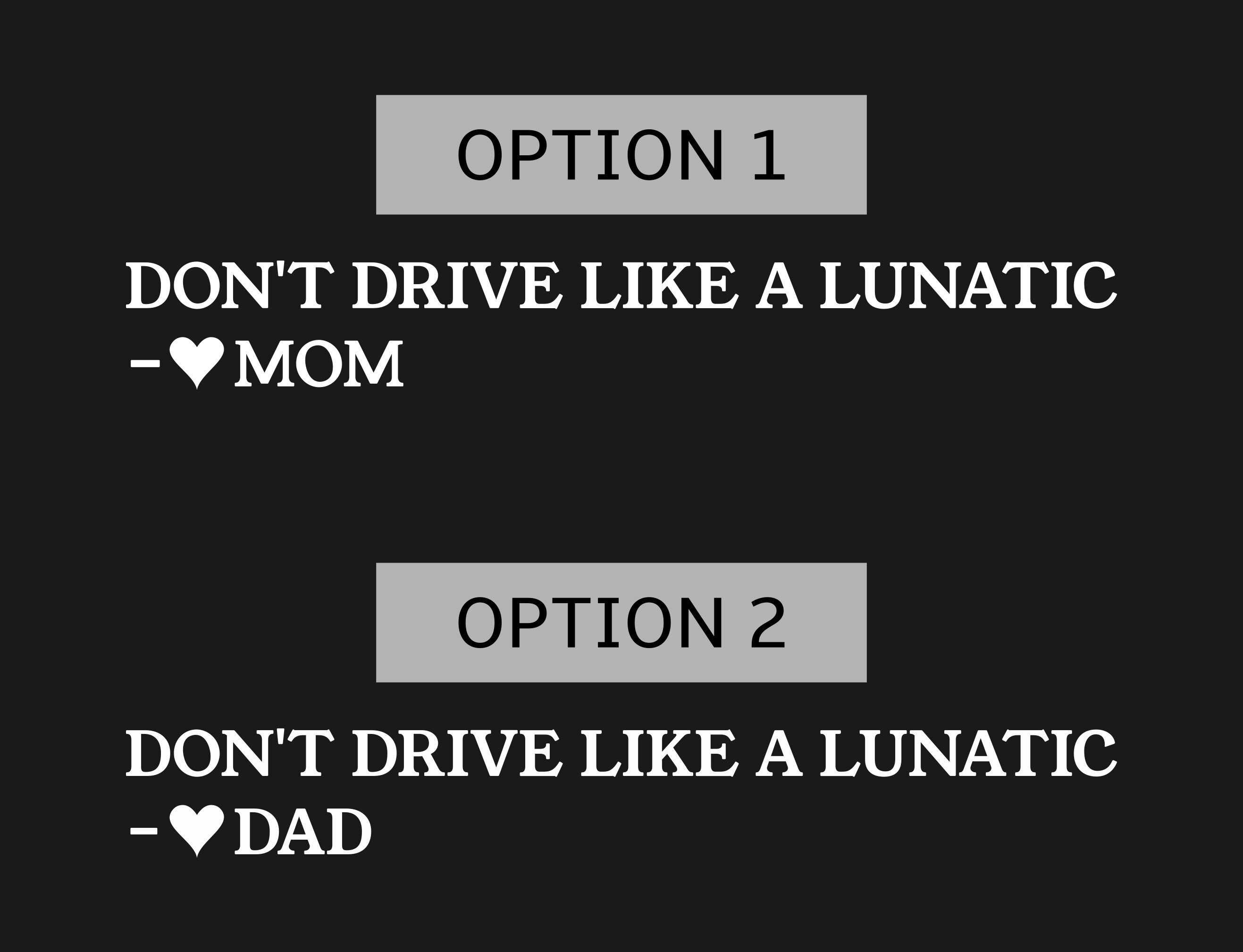 Car Side Mirror Decal Don't Drive Like a Lunatic Wing Etsy