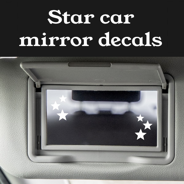 Star visor mirror decals, cute car stickers, decorative car accessory, car side decal