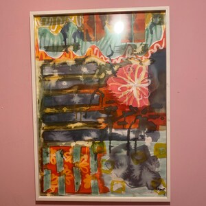 Abstract ink art in frame