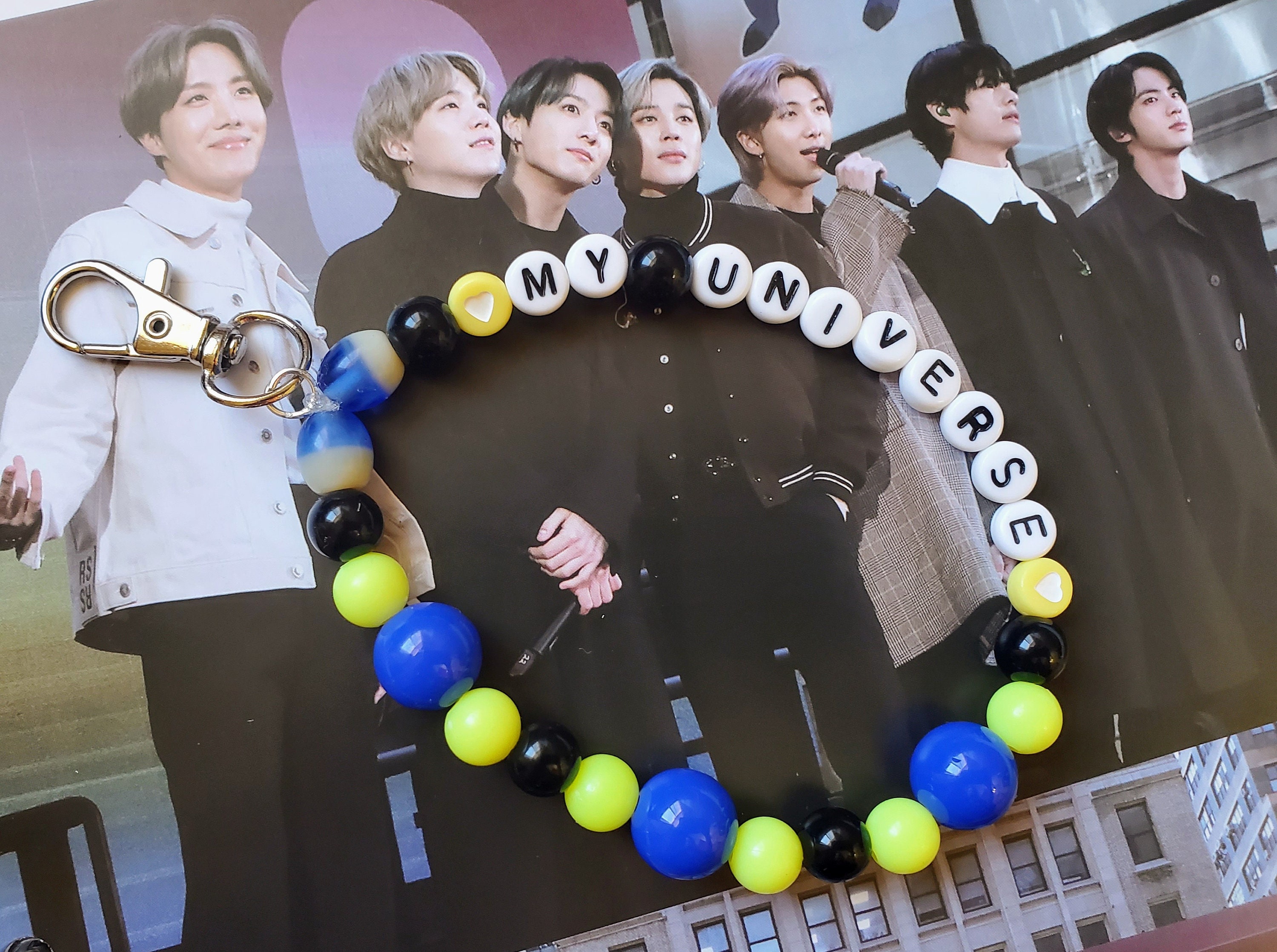 BTS X Coldplay My Universe Handmade Beaded Phone Charm 