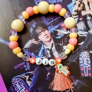BTS Jin Pink Astronaut Beaded Bracelet