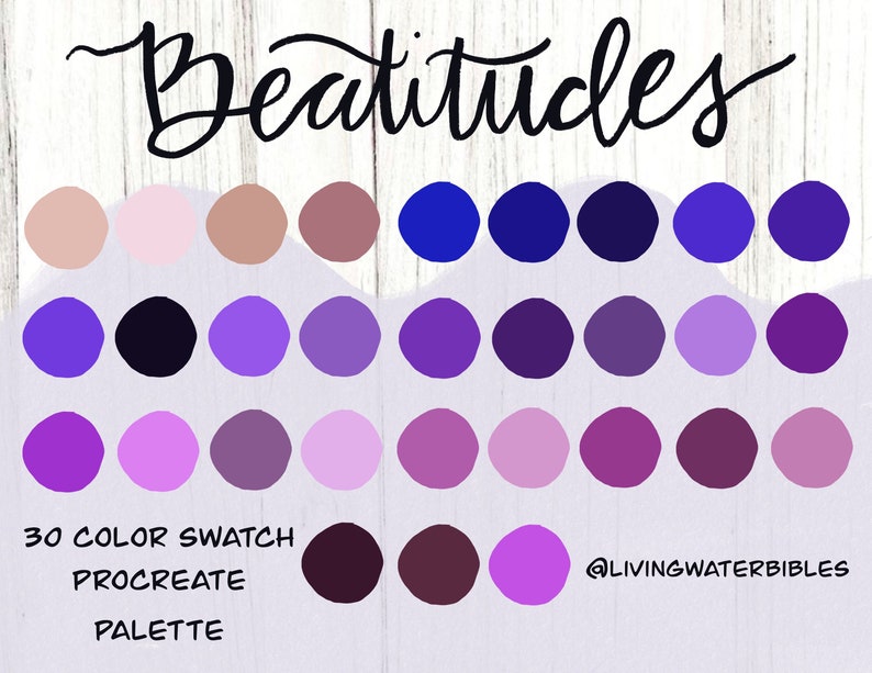 Beatitudes Procreate Color Palette 30 Swatch Color Palette - Etsy