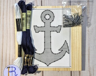 DIY String Art Kit: Anchor 5.5" by 5.5"