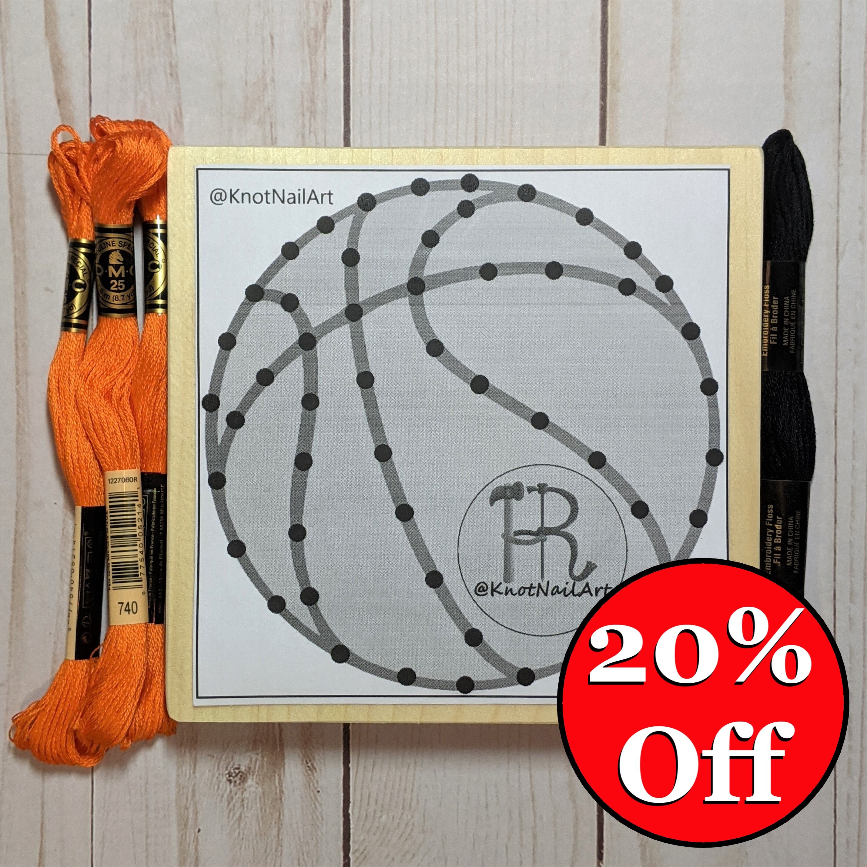 DIY String Art Kit Basketball 5.5 by 5.5 Etsy
