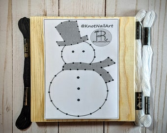 DIY String Art Kit: Snowman 5.5" by 5.5"