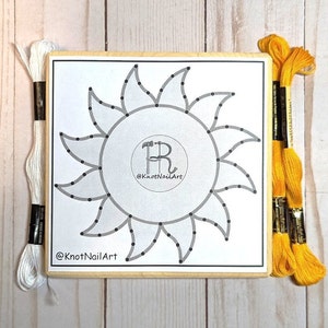 DIY String Art Kit: Sun 5.5 by 5.5 image 1