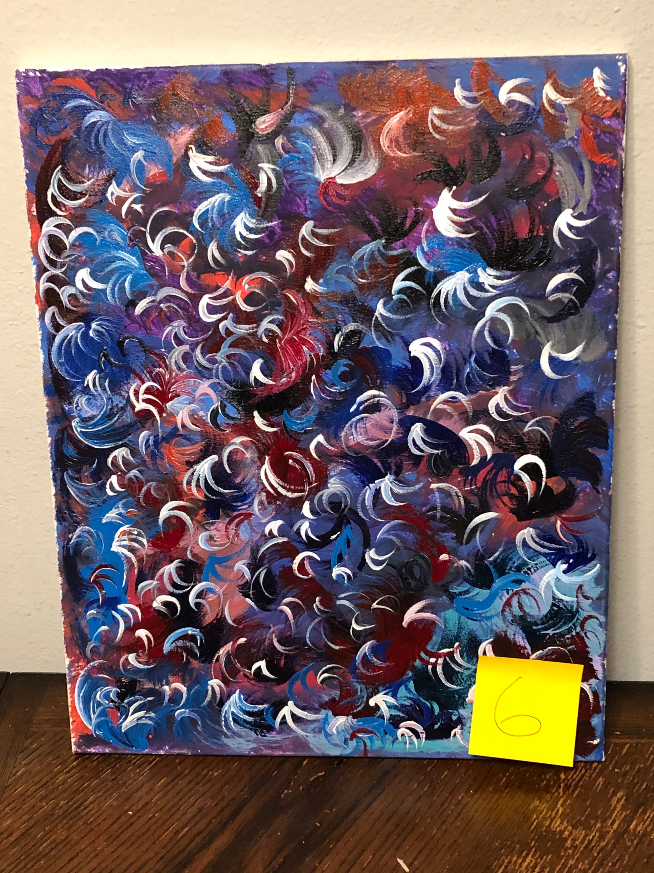 Pintura azul blanco rojo casero | Etsy