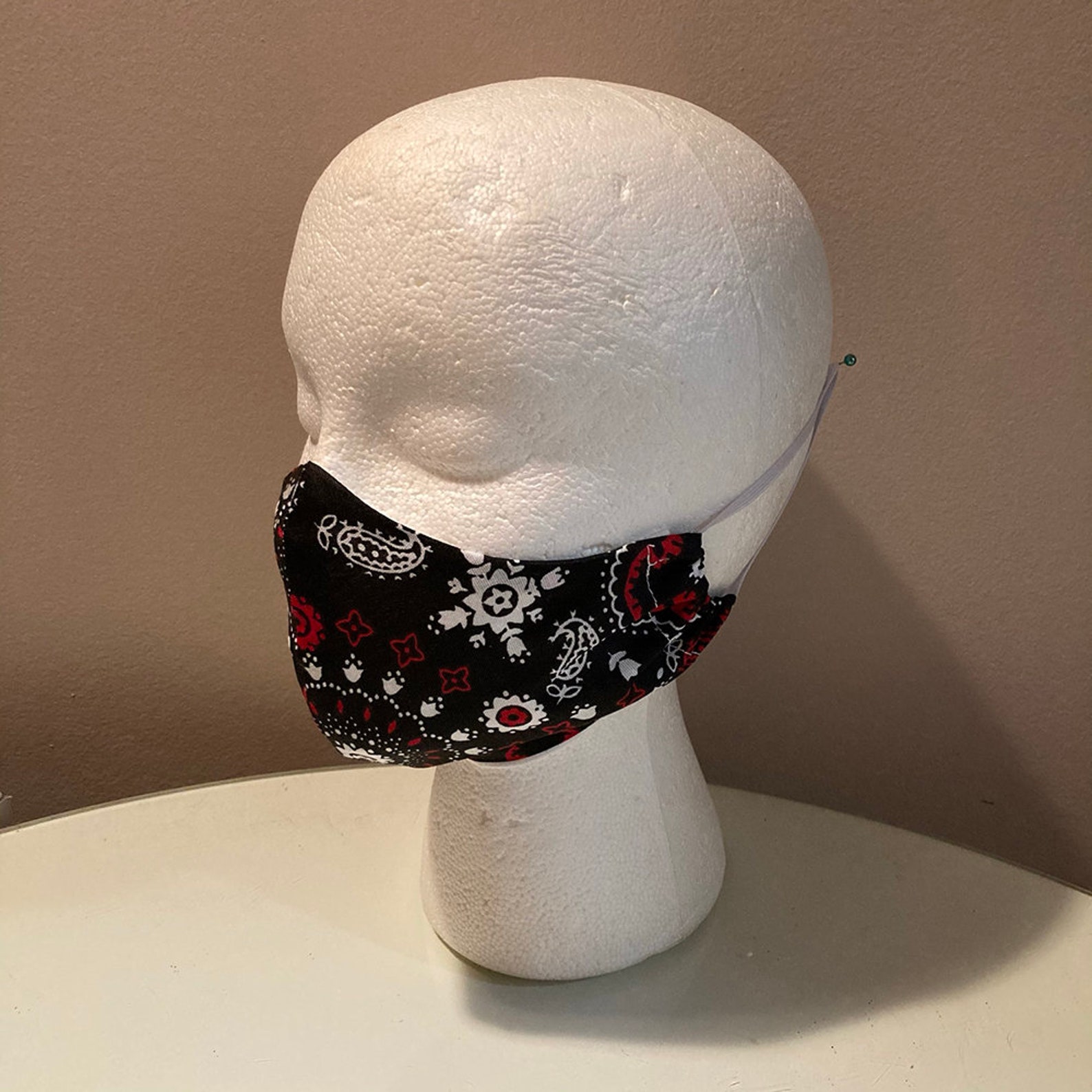 Vintage fabric face mask 1960s Fabric folk print fabric Etsy