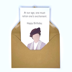 Cartão de aniversário engraçado com imagem de Downton Abbey Lady Violet Crawley Feliz Aniversário