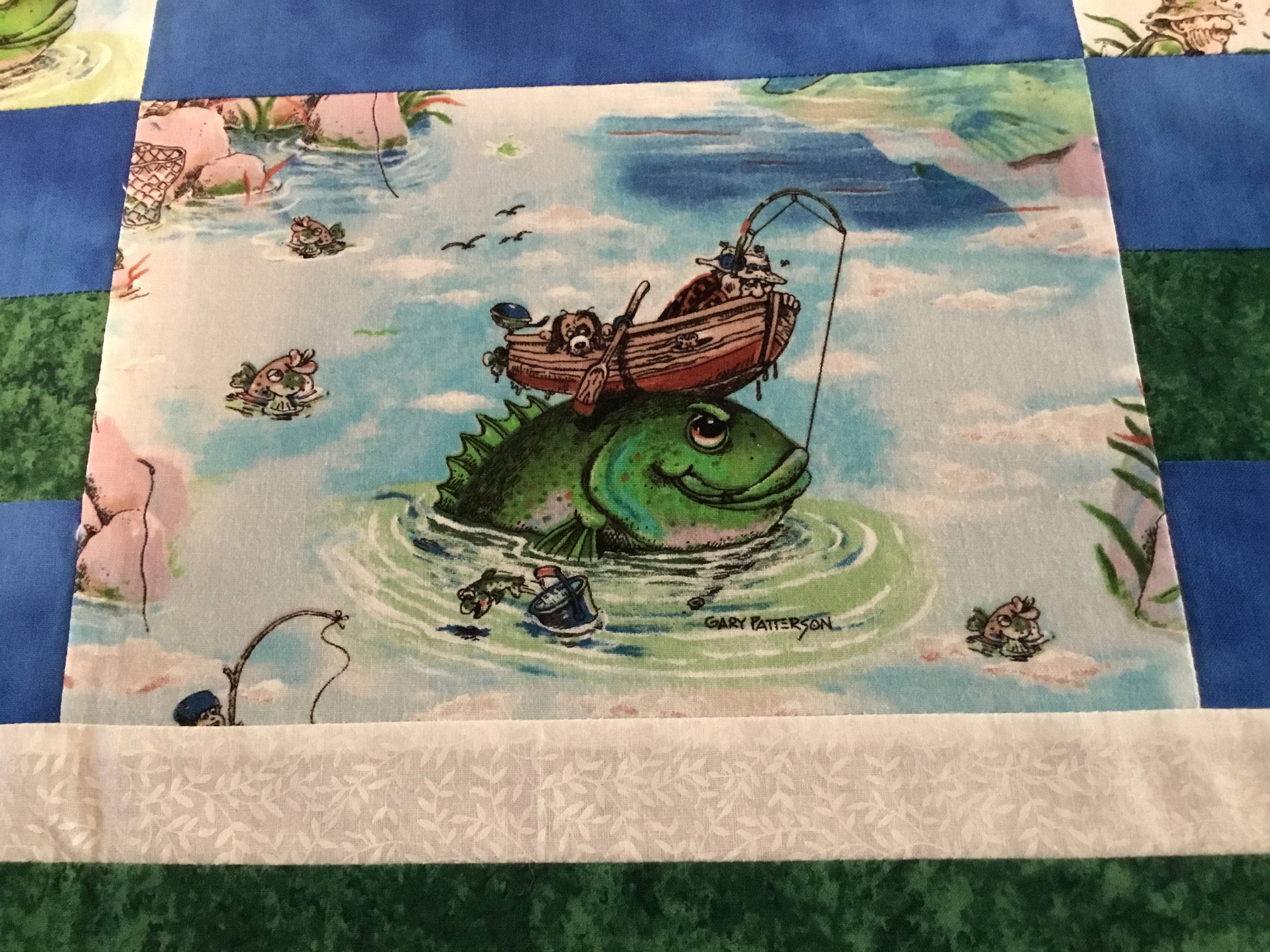 Unfinished Fishing Theme Quilt Top Etsy
