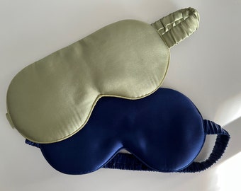 Augenmaske, Schlafmasken, aus reiner Seide, leicht, atmungsaktiv, komfortabel, Seidenfüllung, wiederverwendbar, lichtblockend, hochwertige Maulbeerseide