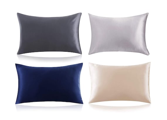 Silk Pillowcase, Queen Size, Mulberry Silk, Hypoallergenic, Lightweight, Environment-Friendly, High-Quality Sleep Accessory, Zipper