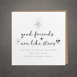 Gute Freunde sind wie Sterne | Witchy Minimalist Star Alternative Freundschaftskarte |