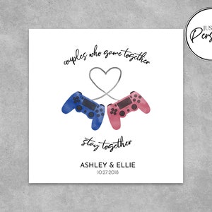 Paare die zusammen spielen bleiben zusammen | Freundin / Freund Geschenkidee für PS / XBOX / Switch Gamer Jahrestag / Hochzeit / Geburtstagskarte