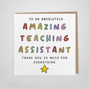 vers une carte d'assistant pédagogique absolument incroyable | Merci TA arc-en-ciel carte de Zazzle.be Liste d'envies Vous avez des idées ? Carte de fin de période typographique