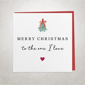 Joyeux Noël à celui que j'aime le gui | Carte de Noël minimaliste pour petit ami, petite amie, partenaire, mari, femme, autre significatif