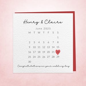 Personalisierte Datumskarte | Benutzerdefinierte Kalender-Andenken | Verlobungsgeschenk