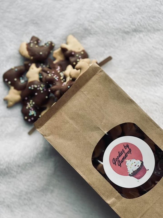 Chocolate Dipped Animal Crackers Kids Treats Cookies Etsy