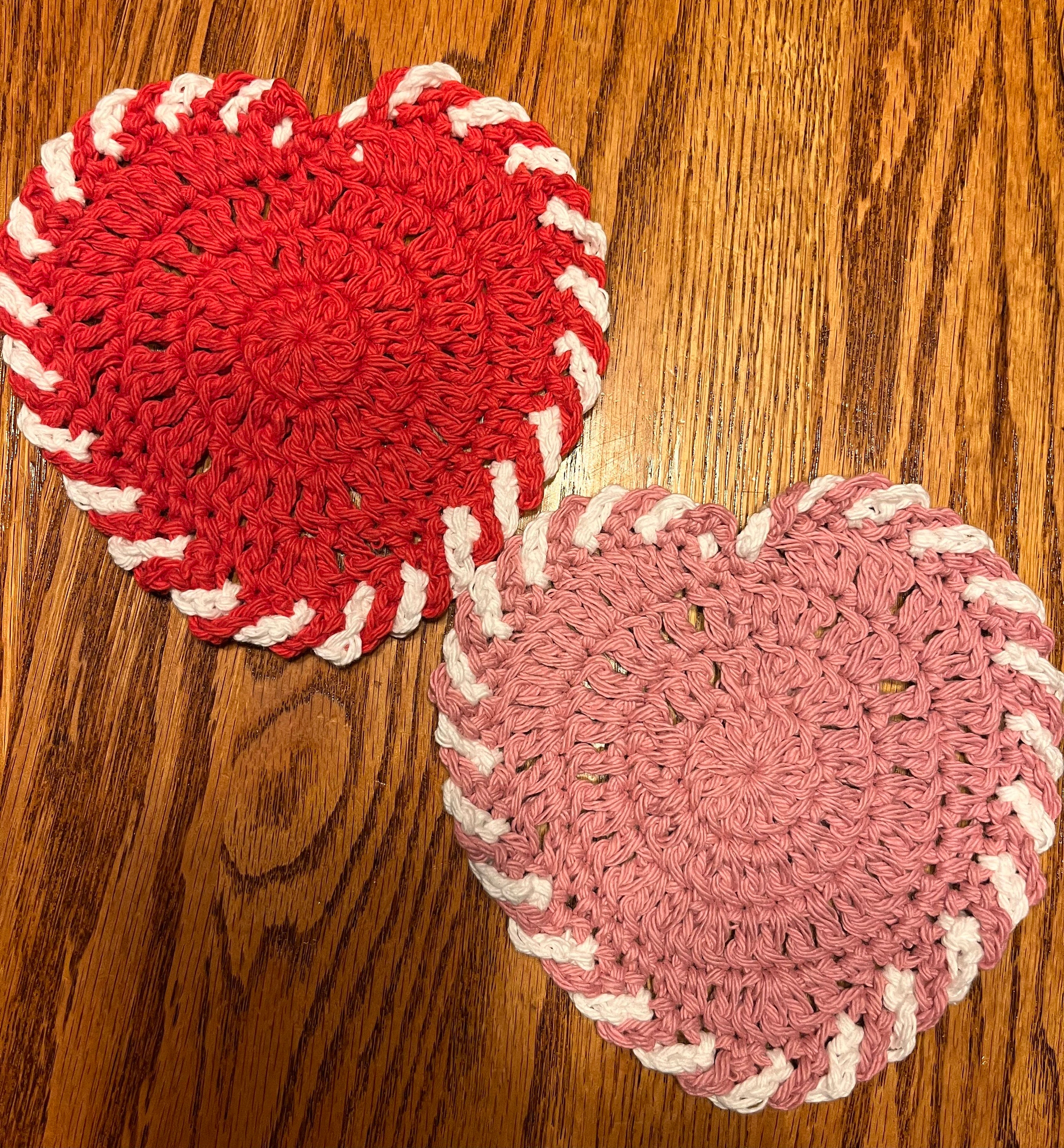 Valentines day gift,other occasions Heart & rose lace coasters pack of 2 or 4 