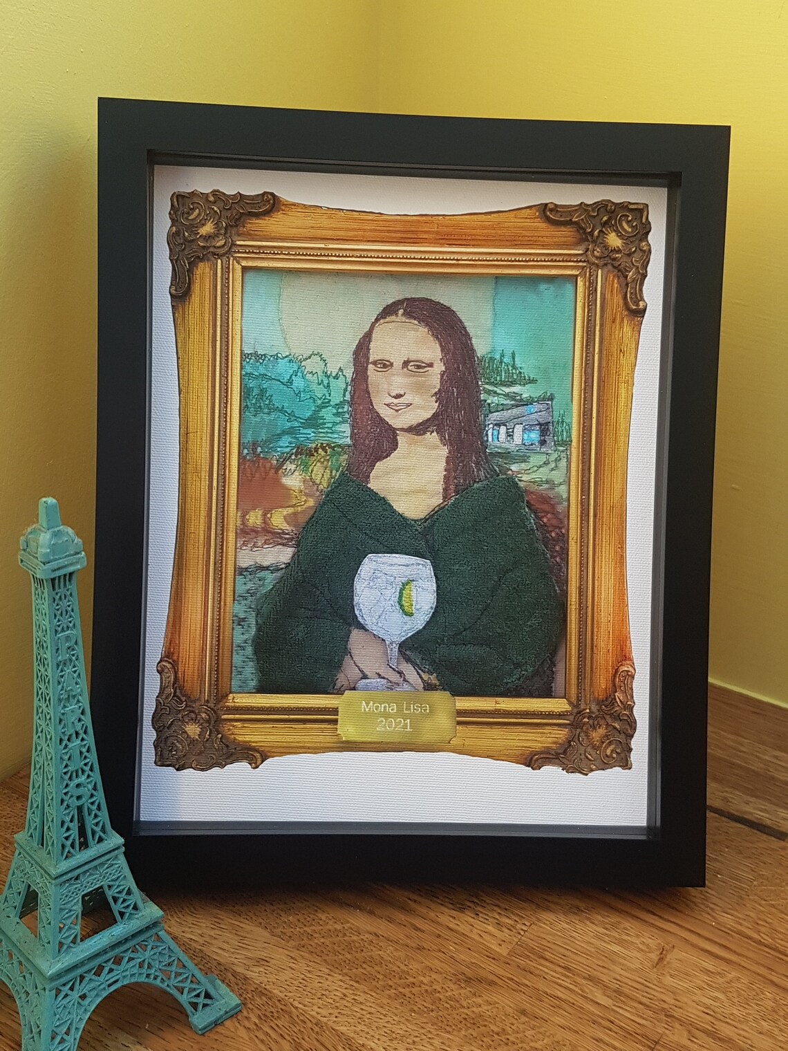 Mona Lisa 2021 Portrait von Original Stickerei gerahmt 8 | Etsy