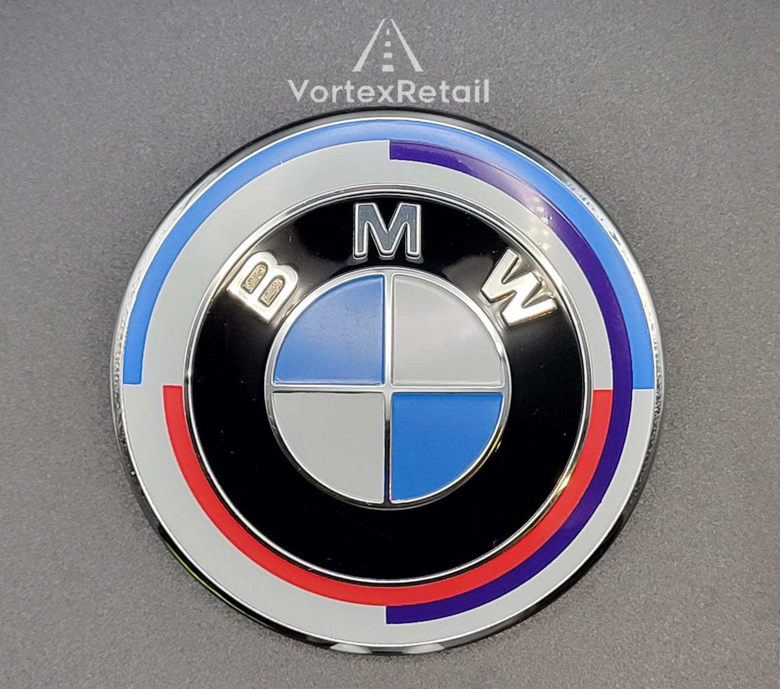 BMW 74mm 50th Year Anniversary Bonnet Emblem Badge Heritage F22 23 30 ...