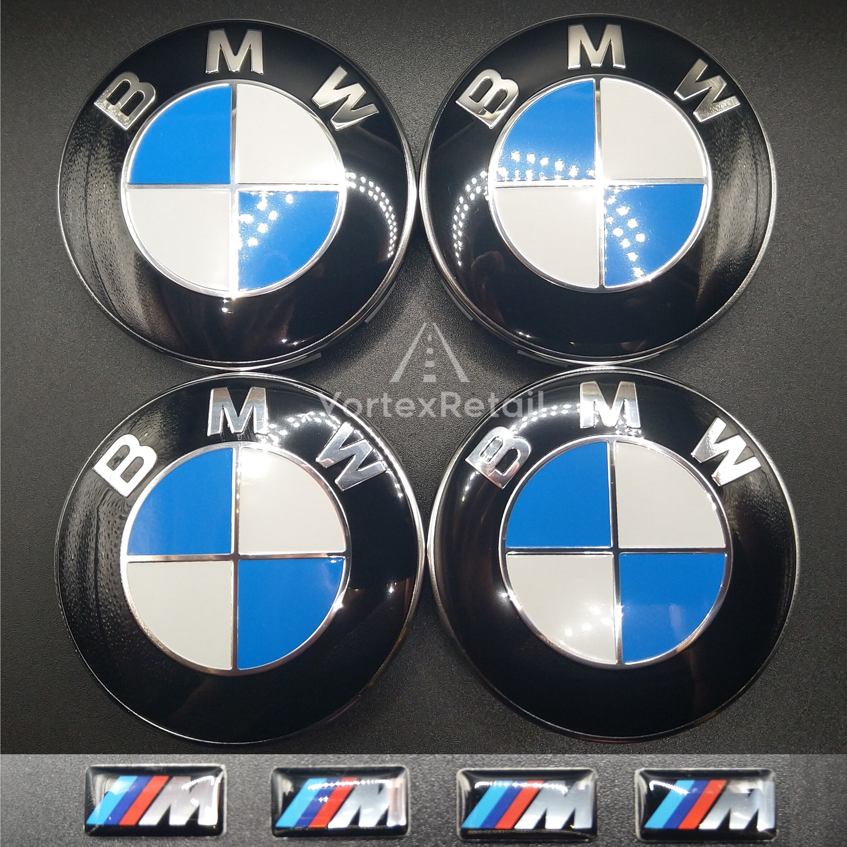 4X BMW Alloy Wheel Centre Hub Caps 68mm Badges E46 E60 E61 E90 E91 E92