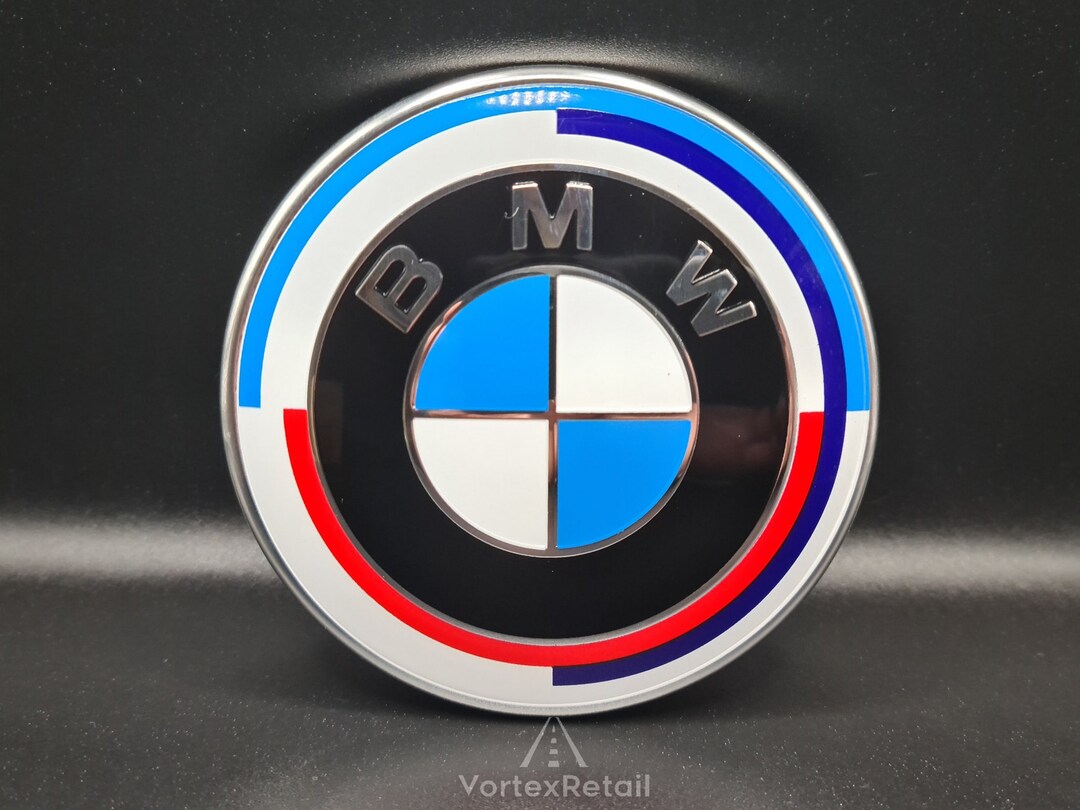 BMW 82mm 50th Year Anniversary Bonnet Emblem Badge Heritage E46 36 90 ...
