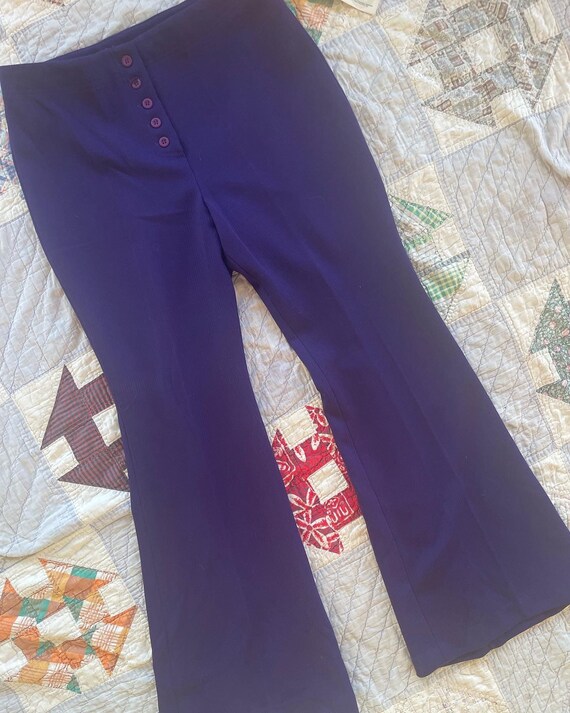 Vintage 70’s Dark Purple Bell Bottoms - image 6